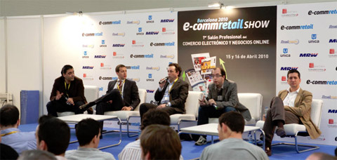 Los ponentes del foro de analítica web en e-commretail 2010 (foto de la página de Facebook de e-commretail)