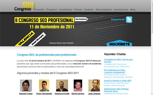 Web del II Congreso SEO Profesional
