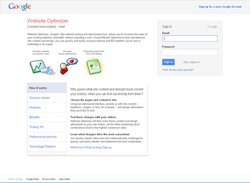 Google Website Optimizer