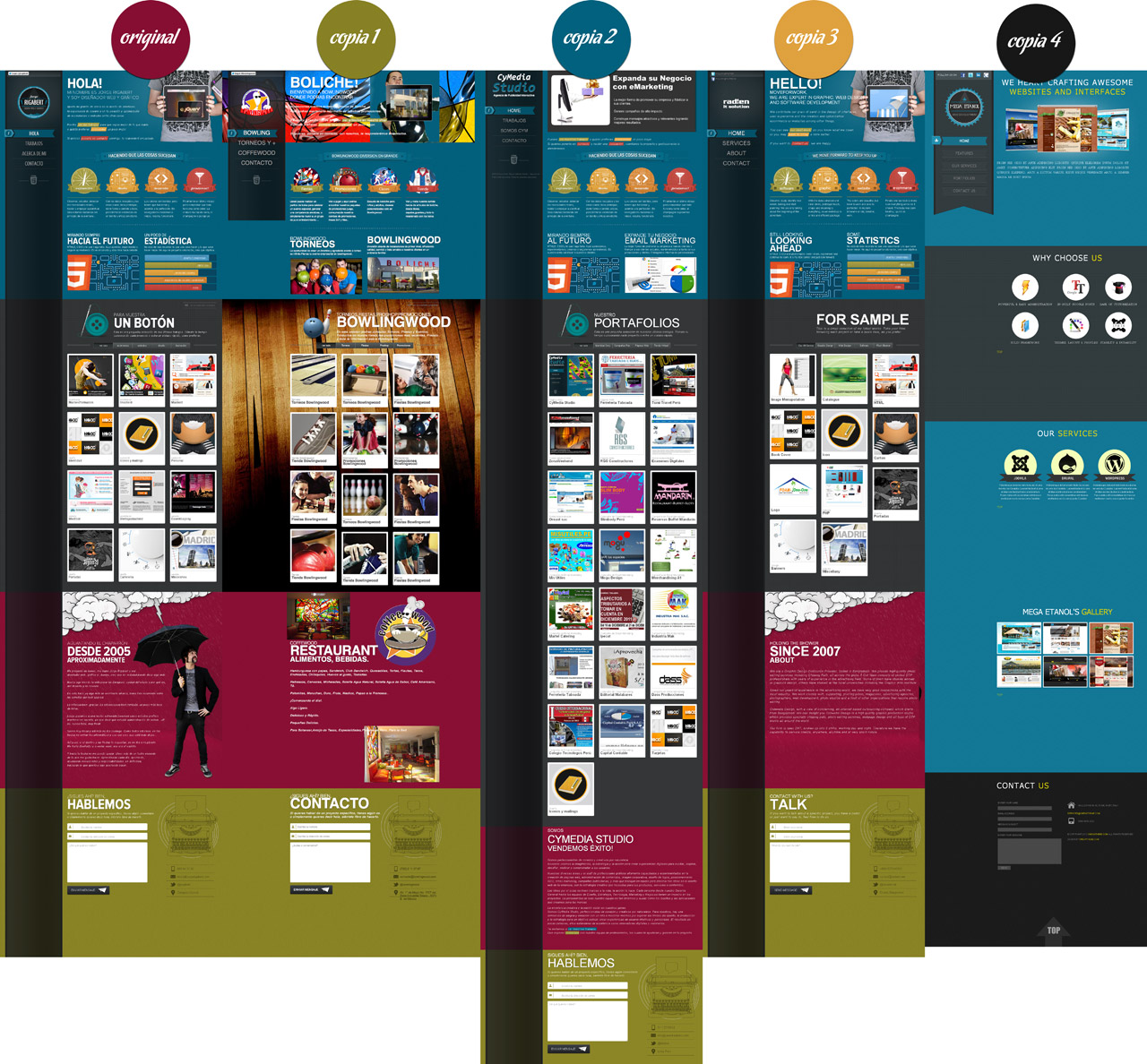 Copias y plagios de un mismo diseño web