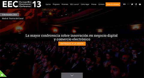 Captura del sitio web del European Ecommerce Conference