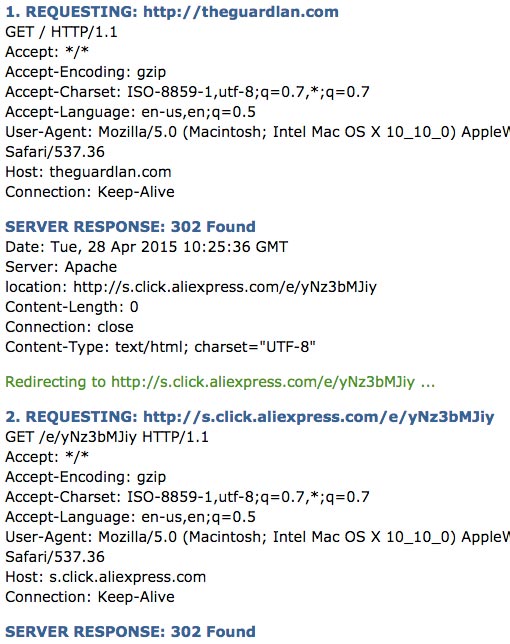 Cabecera HTTP Status de dominio spam de Analytics